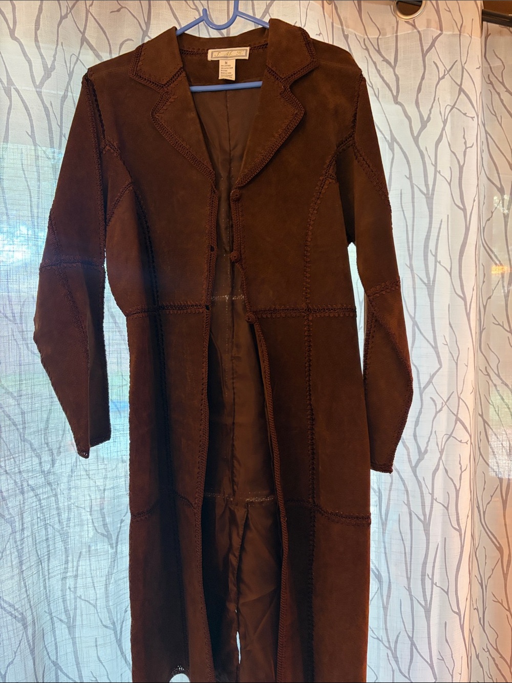 SMH Long Brown Suede Women's Coat